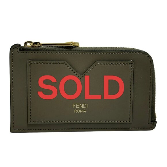 Fendi Accessories - FENDI FF Diamond Card Case Gray Leather - Card Case 357-051925